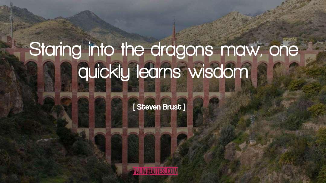 Steven Brust Quotes: Staring into the dragon's maw,