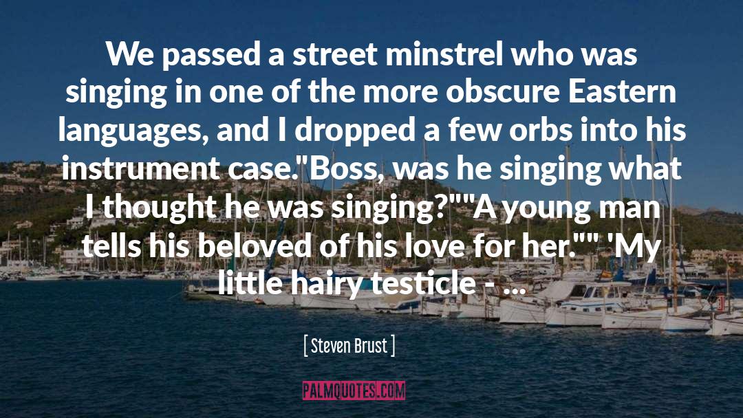 Steven Brust Quotes: We passed a street minstrel