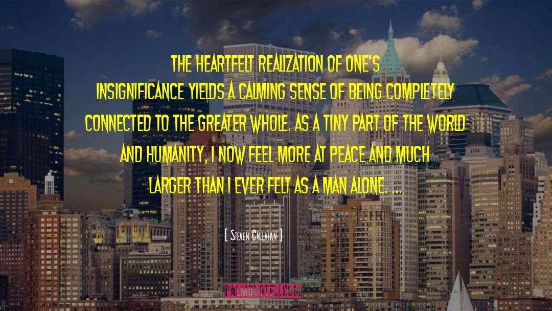 Steven Callahan Quotes: The heartfelt realization of one's