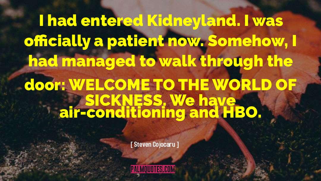 Steven Cojocaru Quotes: I had entered Kidneyland. I