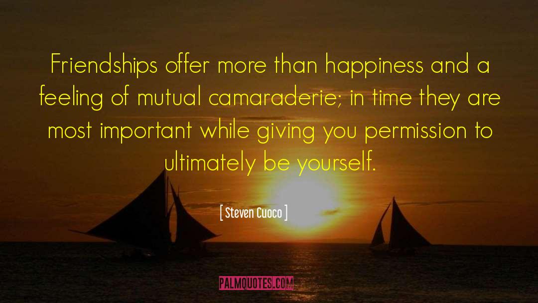 Steven Cuoco Quotes: Friendships offer more than happiness