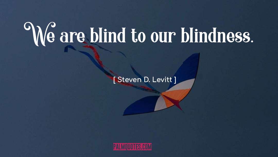 Steven D. Levitt Quotes: We are blind to our