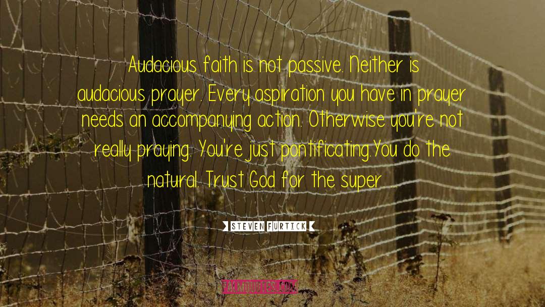 Steven Furtick Quotes: Audacious faith is not passive.