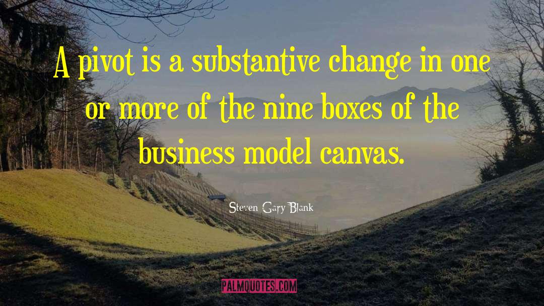 Steven Gary Blank Quotes: A pivot is a substantive