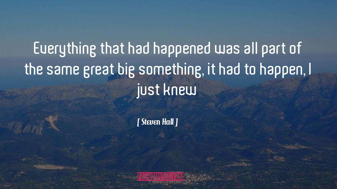 Steven Hall Quotes: Everything that had happened was
