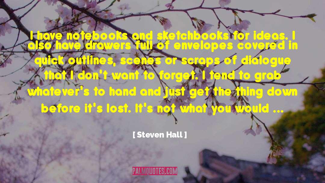 Steven Hall Quotes: I have notebooks and sketchbooks