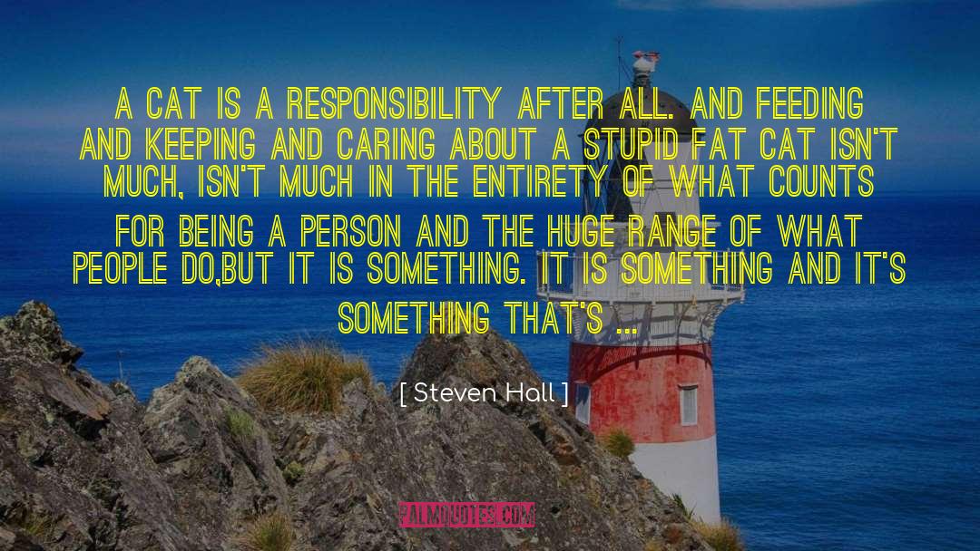 Steven Hall Quotes: A cat is a responsibility