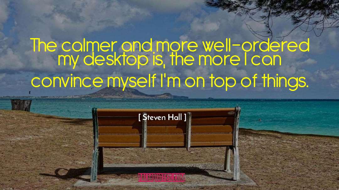 Steven Hall Quotes: The calmer and more well-ordered