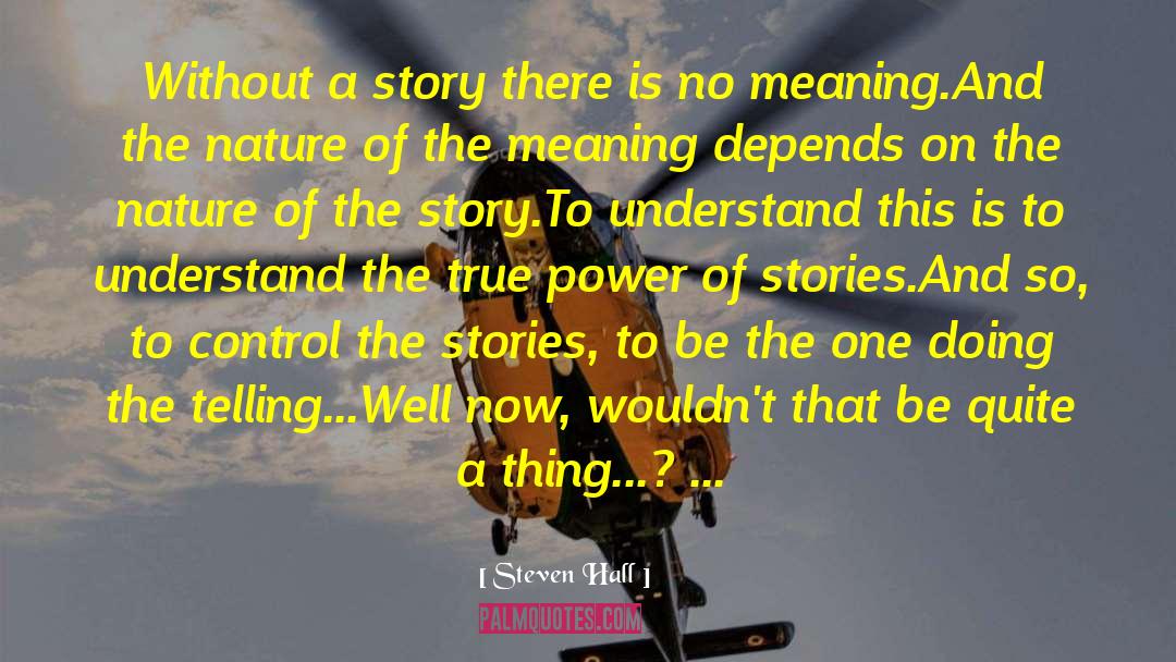 Steven Hall Quotes: Without a story there is