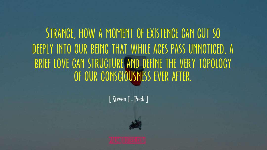 Steven L. Peck Quotes: Strange, how a moment of