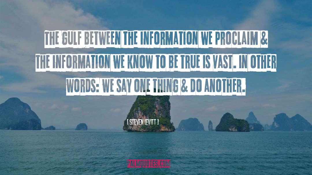 Steven Levitt Quotes: The gulf between the information