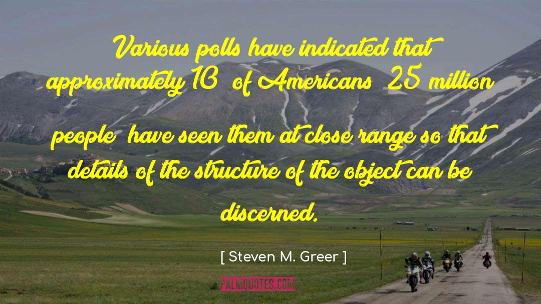 Steven M. Greer Quotes: Various polls have indicated that