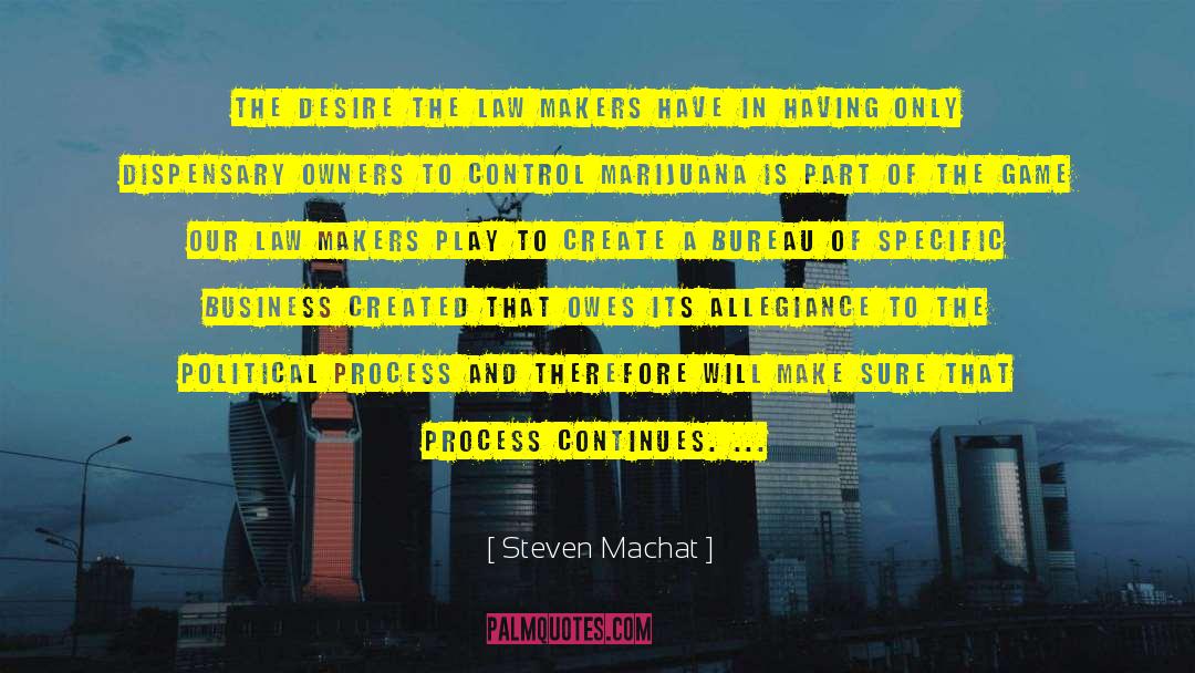 Steven Machat Quotes: The desire the law makers