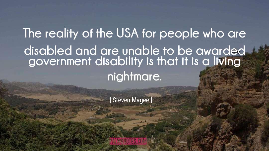 Steven Magee Quotes: The reality of the USA