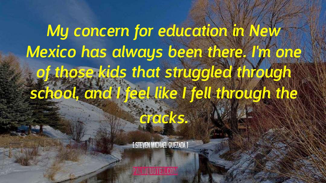 Steven Michael Quezada Quotes: My concern for education in