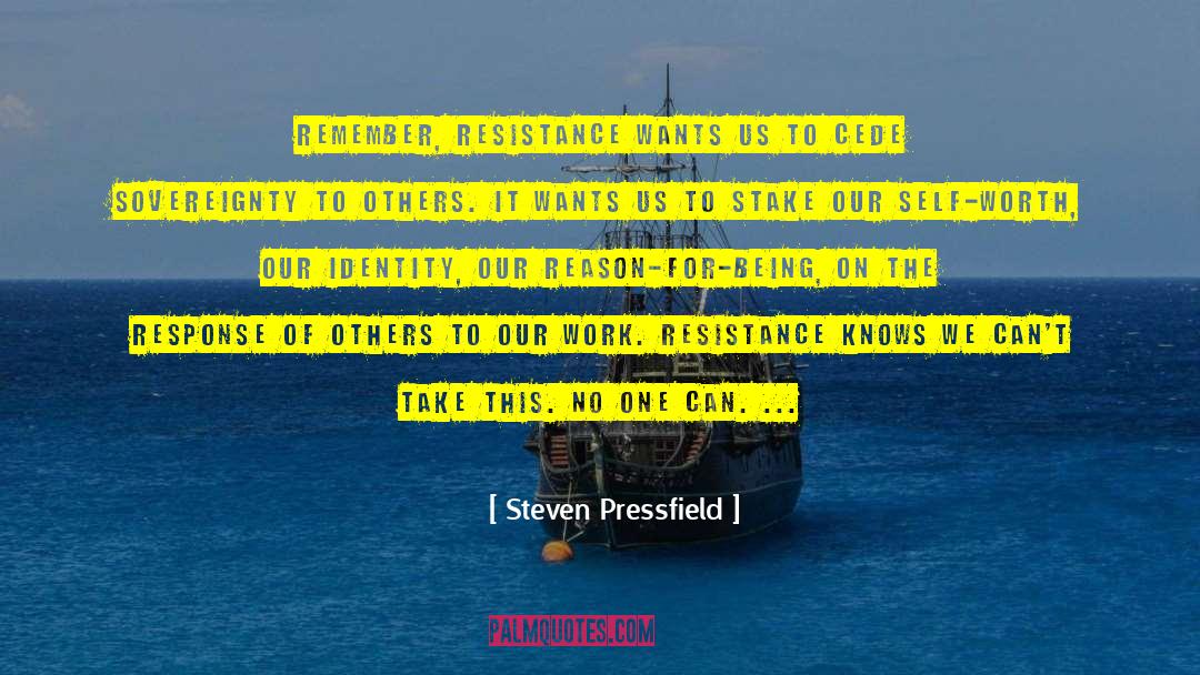 Steven Pressfield Quotes: Remember, Resistance wants us to