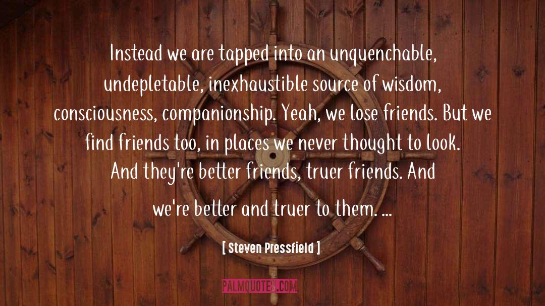 Steven Pressfield Quotes: Instead we are tapped into