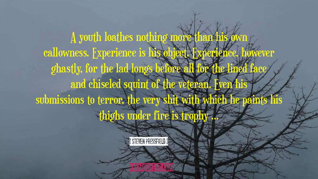 Steven Pressfield Quotes: A youth loathes nothing more