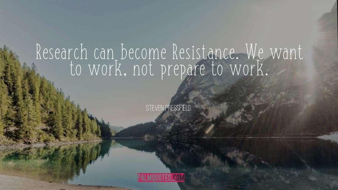 Steven Pressfield Quotes: Research can become Resistance. We