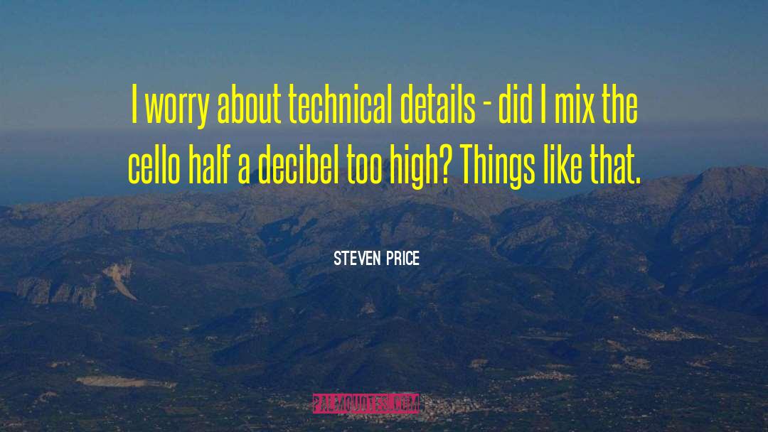 Steven Price Quotes: I worry about technical details