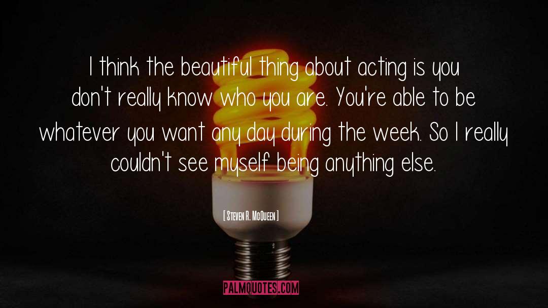 Steven R. McQueen Quotes: I think the beautiful thing