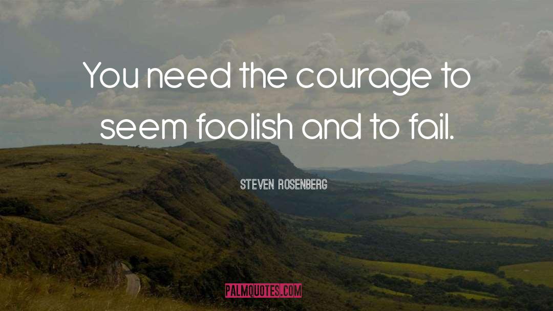 Steven Rosenberg Quotes: You need the courage to