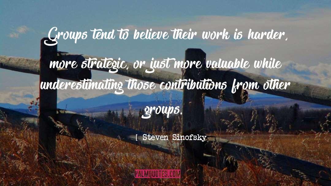 Steven Sinofsky Quotes: Groups tend to believe their