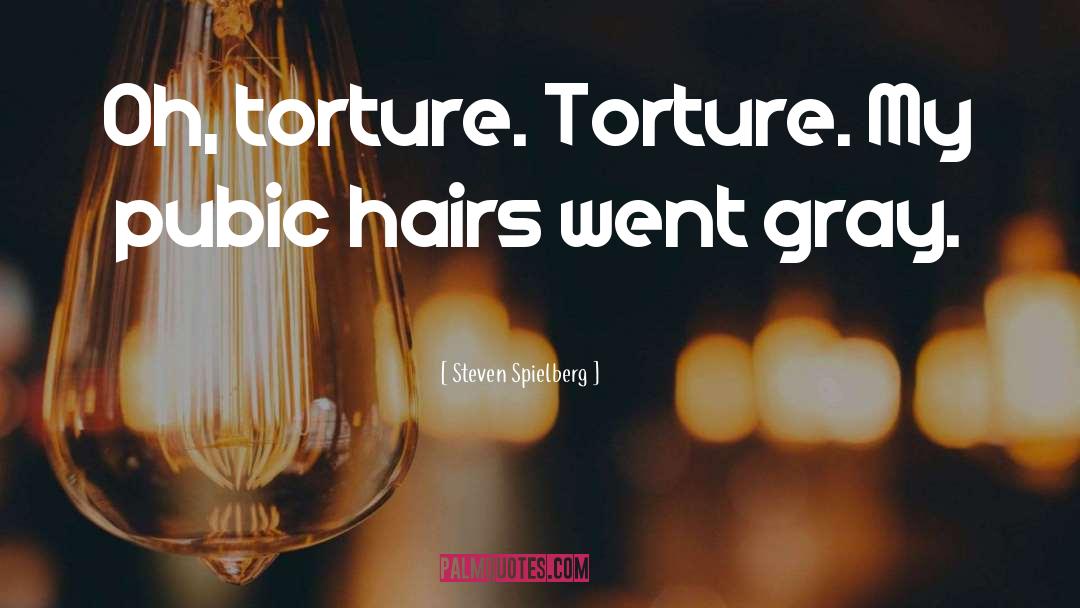 Steven Spielberg Quotes: Oh, torture. Torture. My pubic