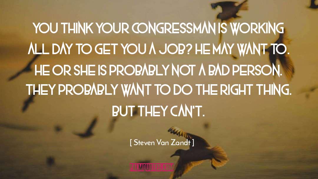Steven Van Zandt Quotes: You think your congressman is