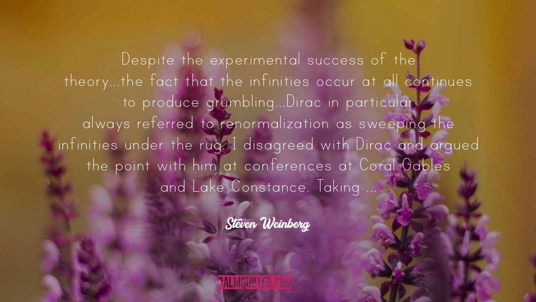 Steven Weinberg Quotes: Despite the experimental success of