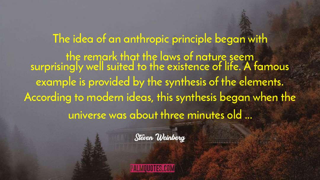 Steven Weinberg Quotes: The idea of an anthropic