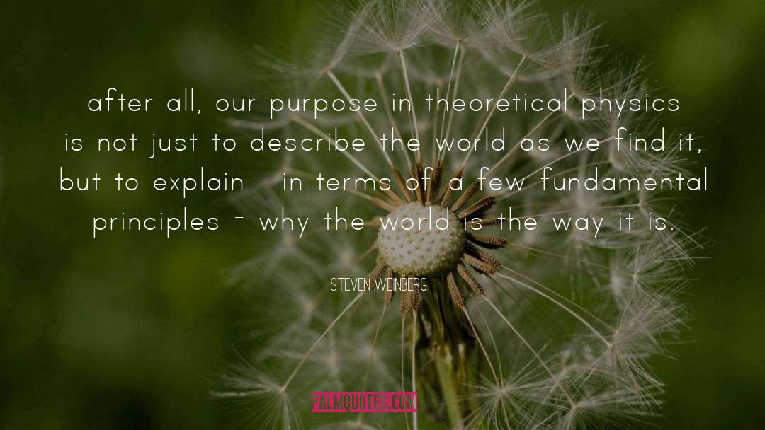 Steven Weinberg Quotes: after all, our purpose in