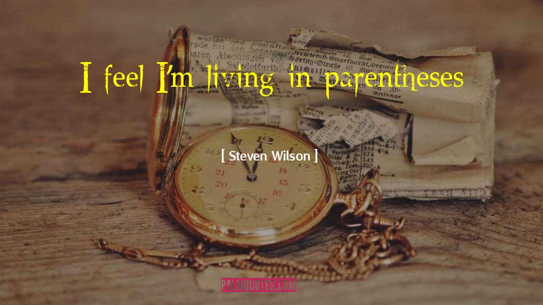 Steven Wilson Quotes: I feel I'm living in