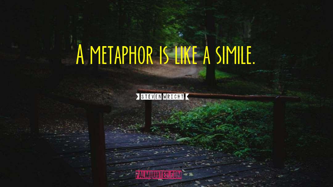 Steven Wright Quotes: A metaphor is like a