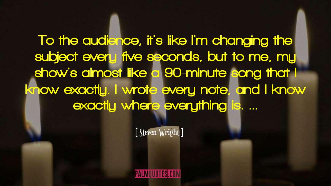Steven Wright Quotes: To the audience, it's like