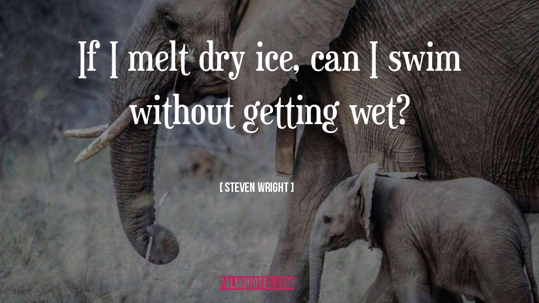 Steven Wright Quotes: If I melt dry ice,