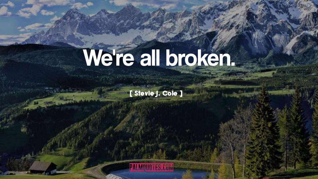 Stevie J. Cole Quotes: We're all broken.