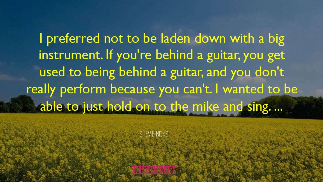 Stevie Nicks Quotes: I preferred not to be