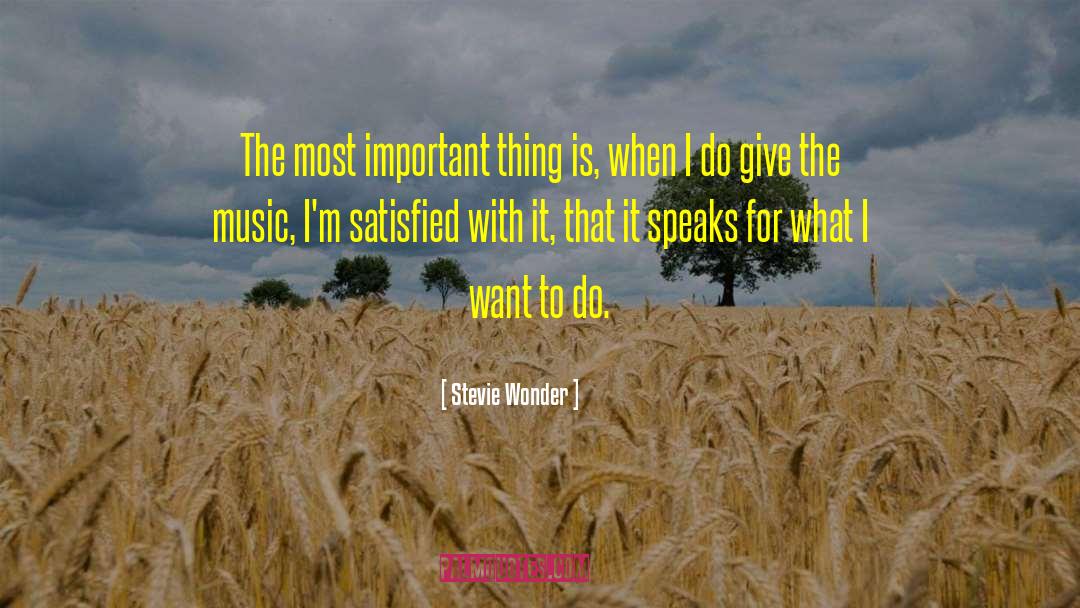 Stevie Wonder Quotes: The most important thing is,