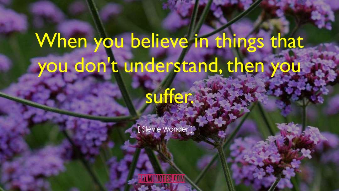 Stevie Wonder Quotes: When you believe in things