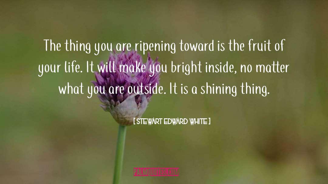 Stewart Edward White Quotes: The thing you are ripening