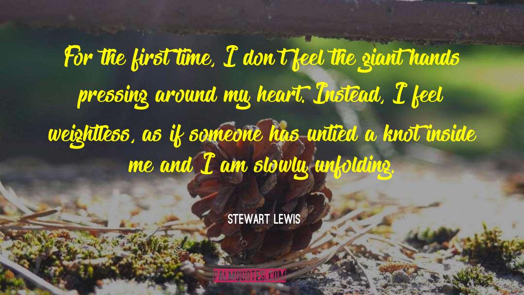 Stewart Lewis Quotes: For the first time, I