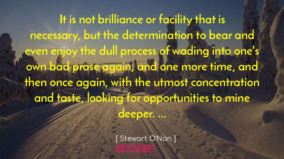 Stewart O'Nan Quotes: It is not brilliance or