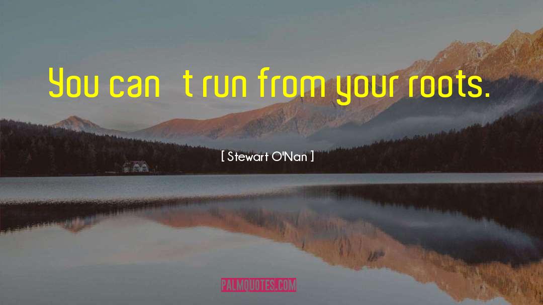 Stewart O'Nan Quotes: You can't run from your