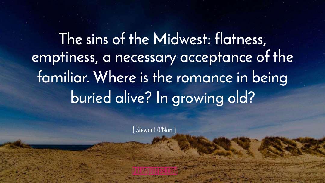 Stewart O'Nan Quotes: The sins of the Midwest:
