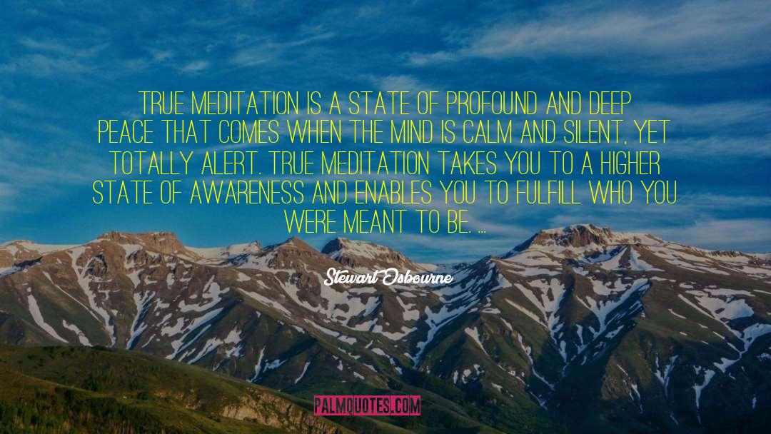 Stewart Osbourne Quotes: True meditation is a state