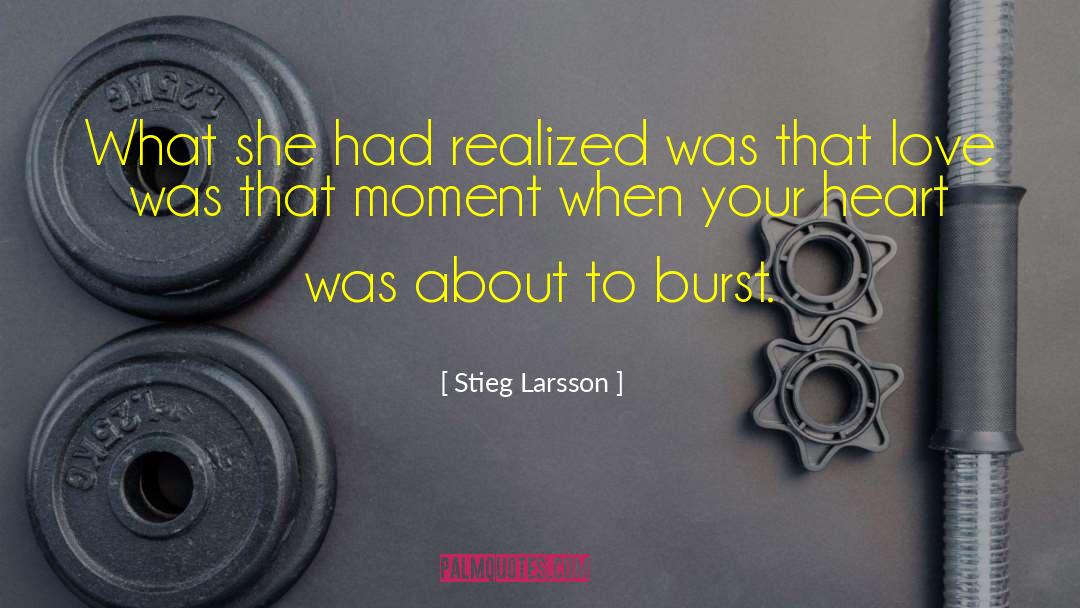 Stieg Larsson Quotes: What she had realized was