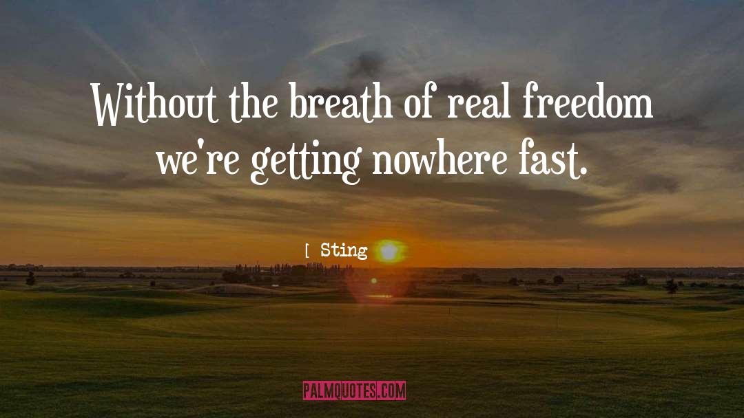 Sting Quotes: Without the breath of real