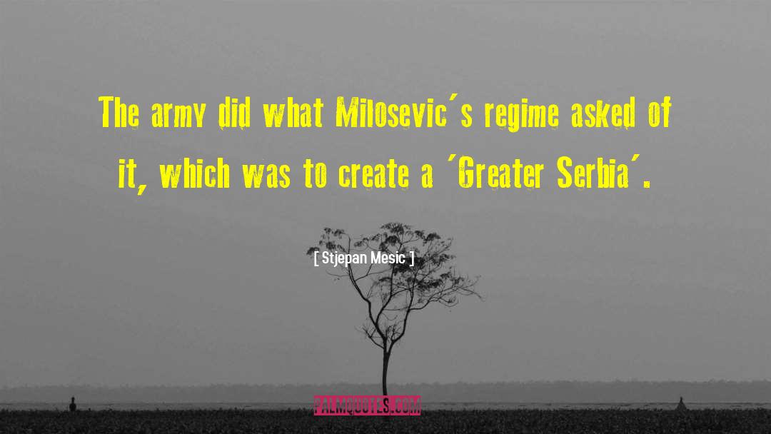 Stjepan Mesic Quotes: The army did what Milosevic's