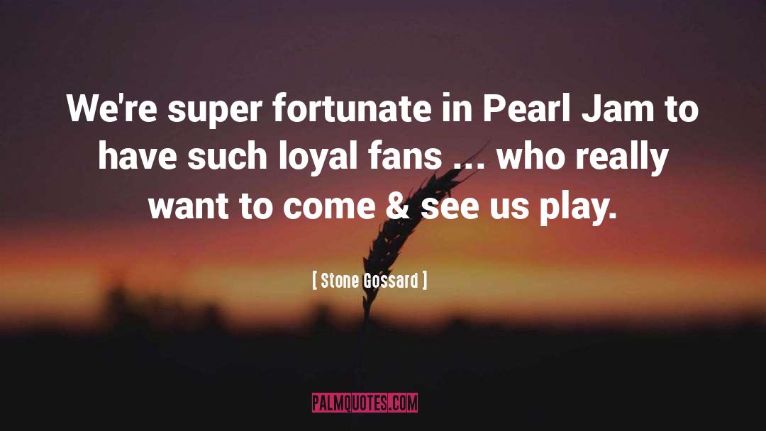 Stone Gossard Quotes: We're super fortunate in Pearl